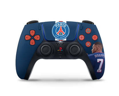 Lux Skins PS5 Slim Paris Saint-Germain Kylian Mbappe PS5 Slim Skins - Sports Soccer Skin