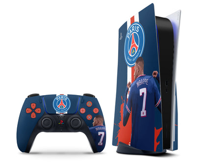 Lux Skins PS5 Paris Saint-Germain Kylian Mbappe PS5 Skins - Sports Soccer Skin