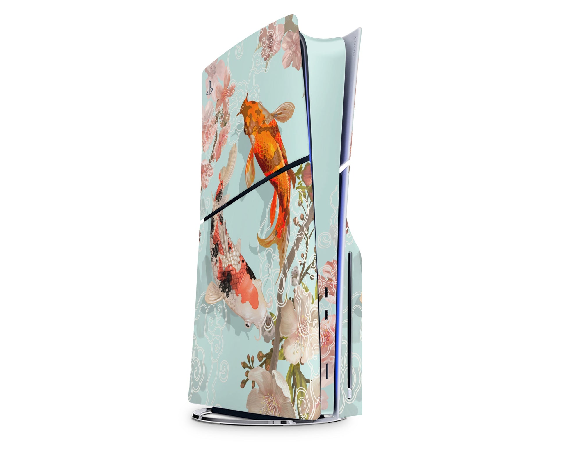 Lux Skins PS5 Slim Yin Yang Koi Rose Light PS5 Slim Skins - Art Artwork Skin