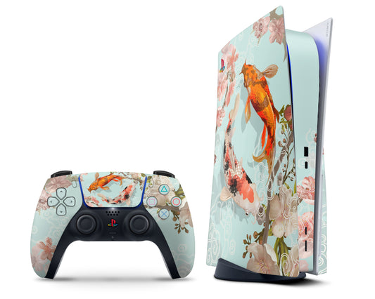 Lux Skins PS5 Yin Yang Koi Rose Light PS5 Skins - Art Artwork Skin