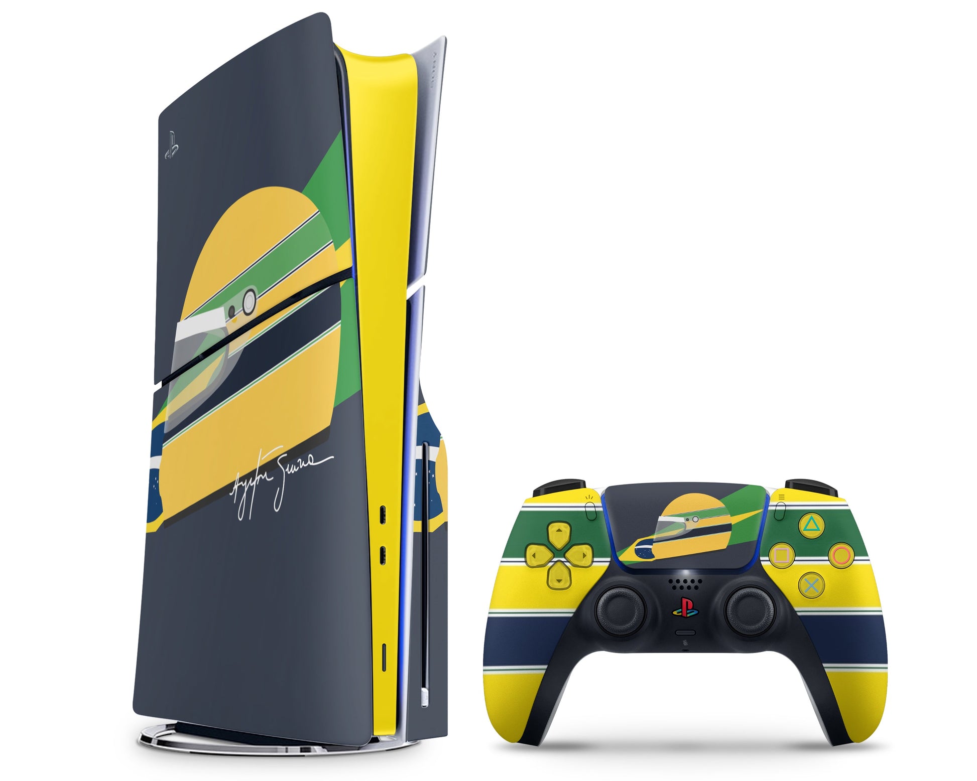 Lux Skins PS5 Slim Ayrton Senna F1 PS5 Slim Skins - Sports Formula 1 Skin