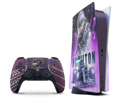 Lux Skins PS5 Lewis Hamilton F1 Mercedes Petronas Purple PS5 Skins - Sports Formula 1 Skin