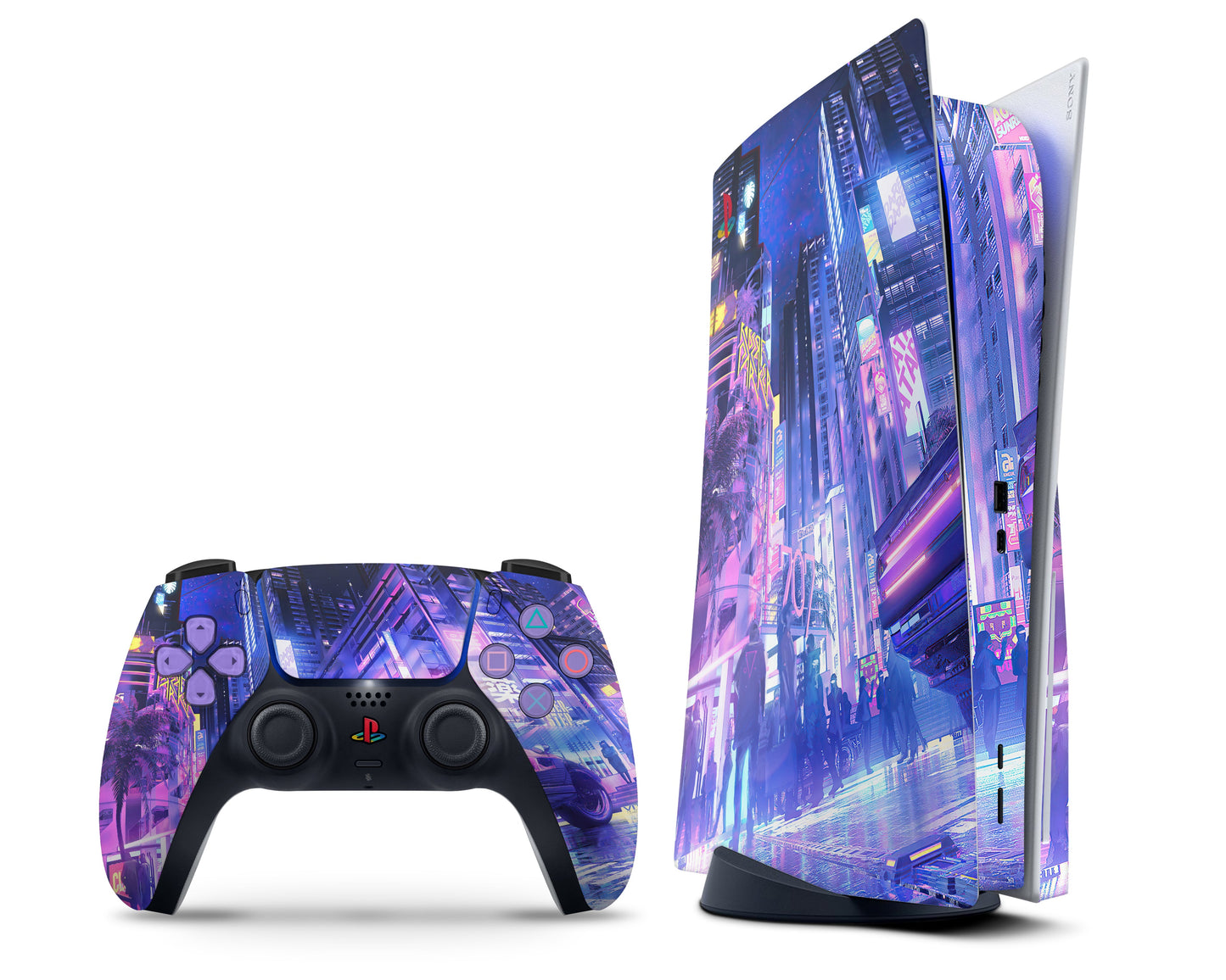 Lux Skins PS5 Neon Tokyo City PS5 Skins - Art  Skin