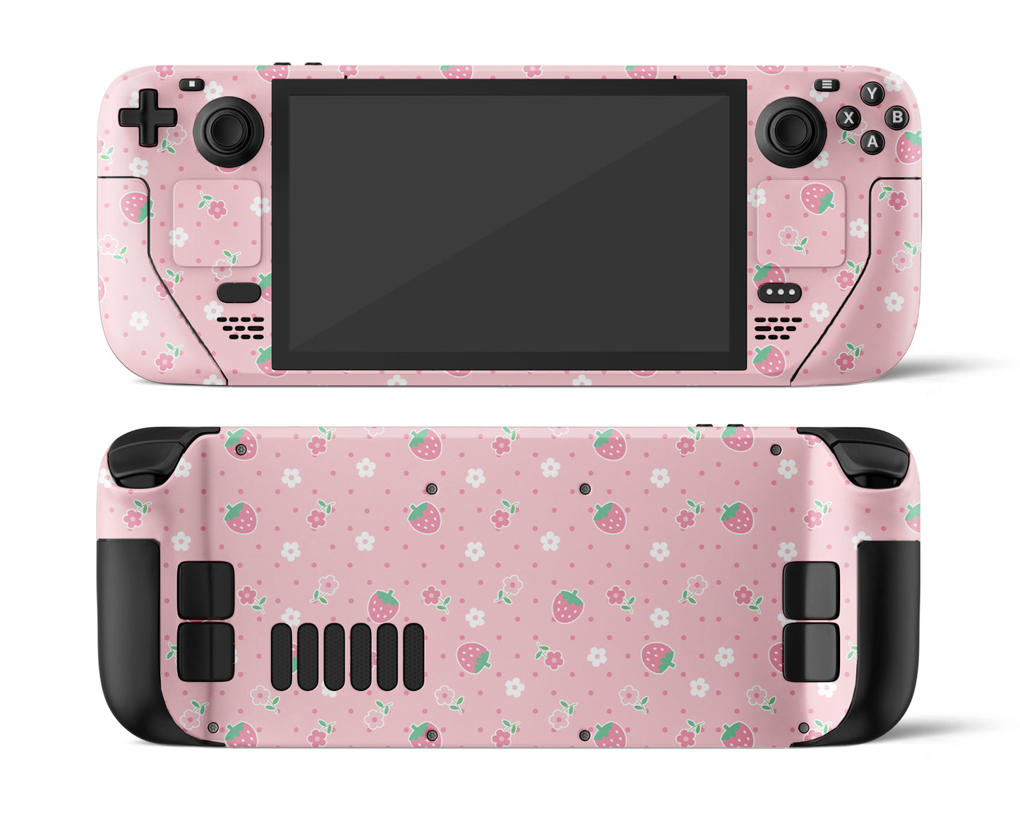 Kawaii Strawberry Daisy Steam Deck Skin