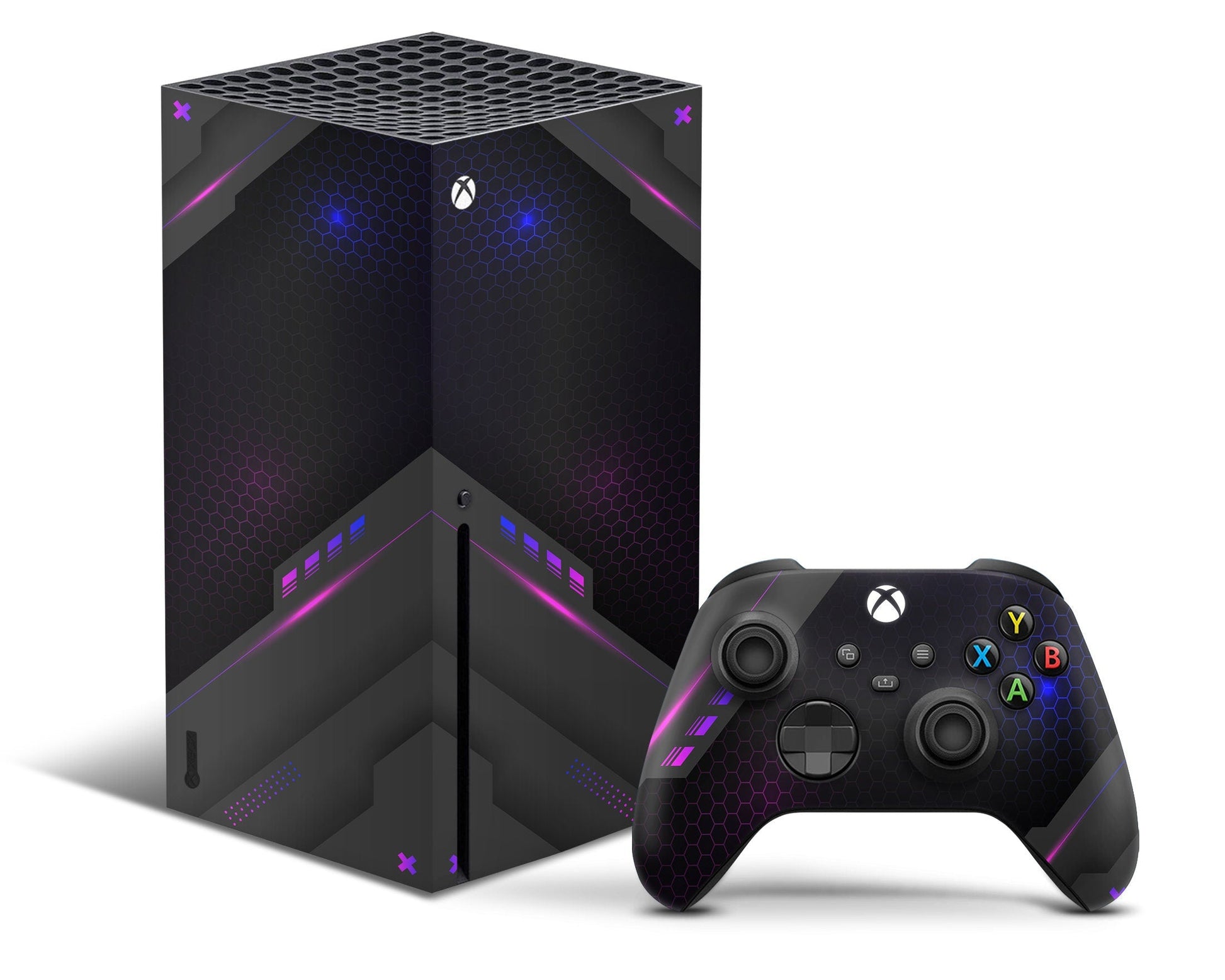 Lux Skins Xbox Series X Neon Galatic Slate Black Xbox Series X Skins - Pattern Texture & S Skin