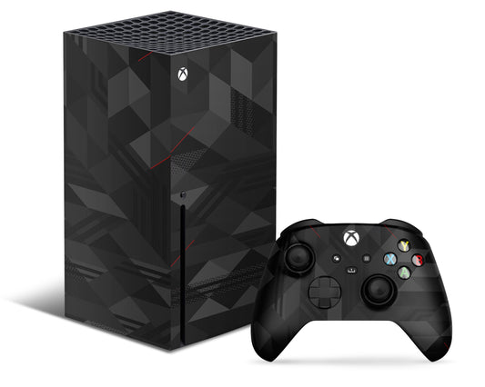 Lux Skins Xbox Series X Geometric Black Red Xbox Series X Skins - Pattern Abstract & S Skin