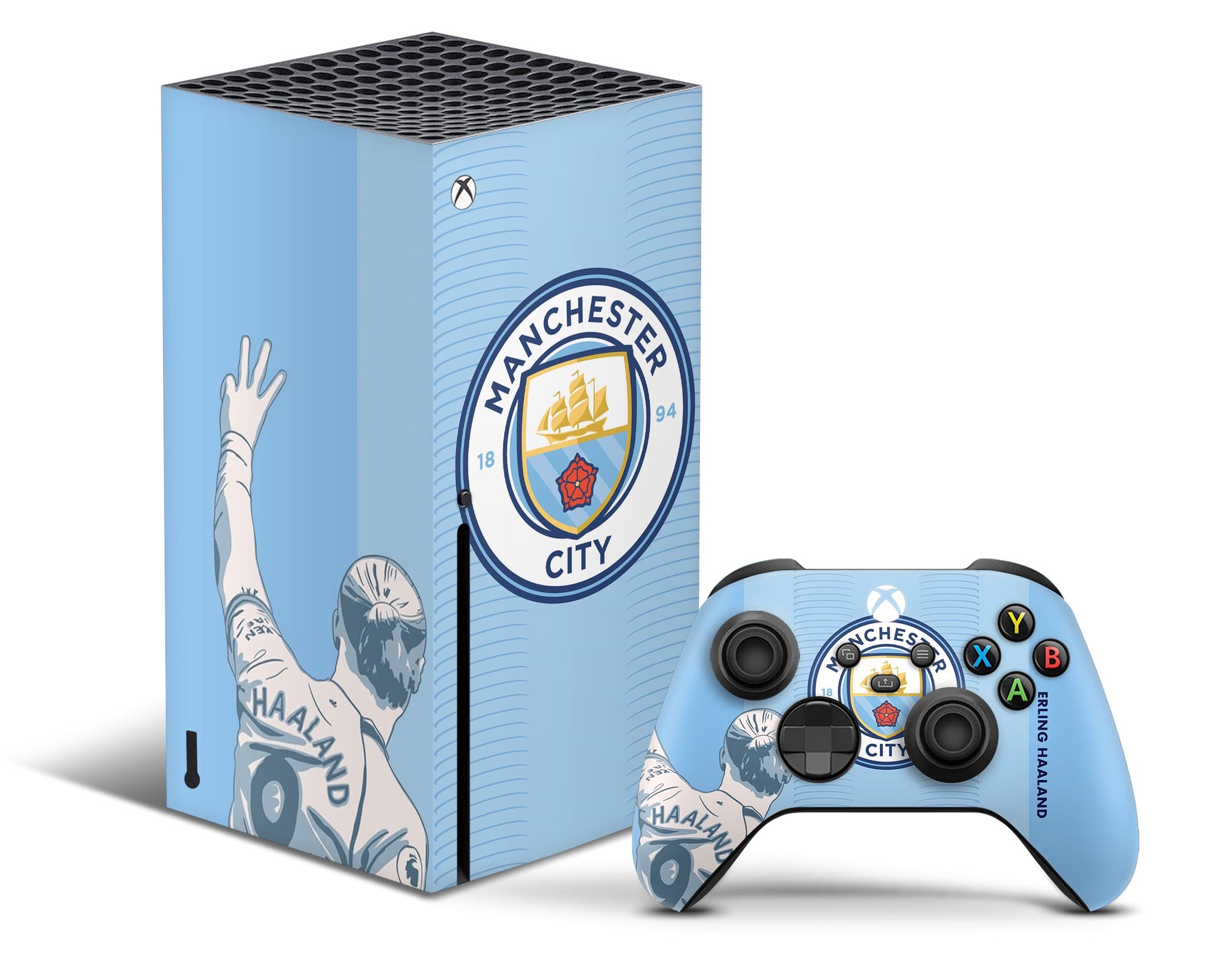 Lux Skins Xbox Series X Manchester City Haaland Xbox Series X Skins - Sports Soccer & S Skin