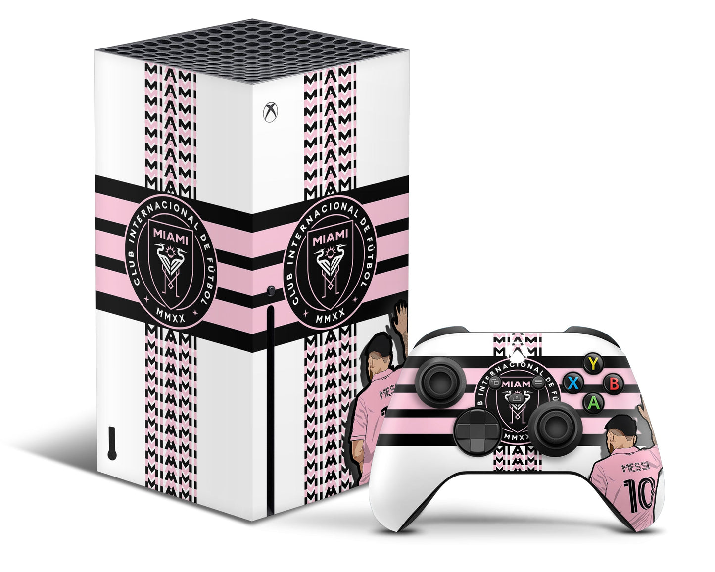 Lux Skins Xbox Series X Inter Miami Lionel Messi Xbox Series X Skins - Sports Soccer & S Skin