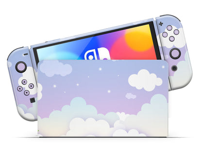 Purple Dreamy Clouds Nintendo Switch OLED Skin