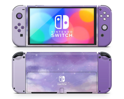 Misty Lavender Clouds Nintendo Switch OLED Skin