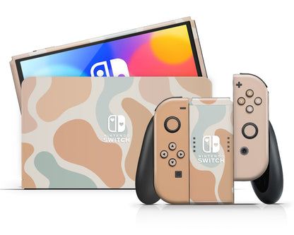 Boho Neutral Cow Print Nintendo Switch OLED Skin