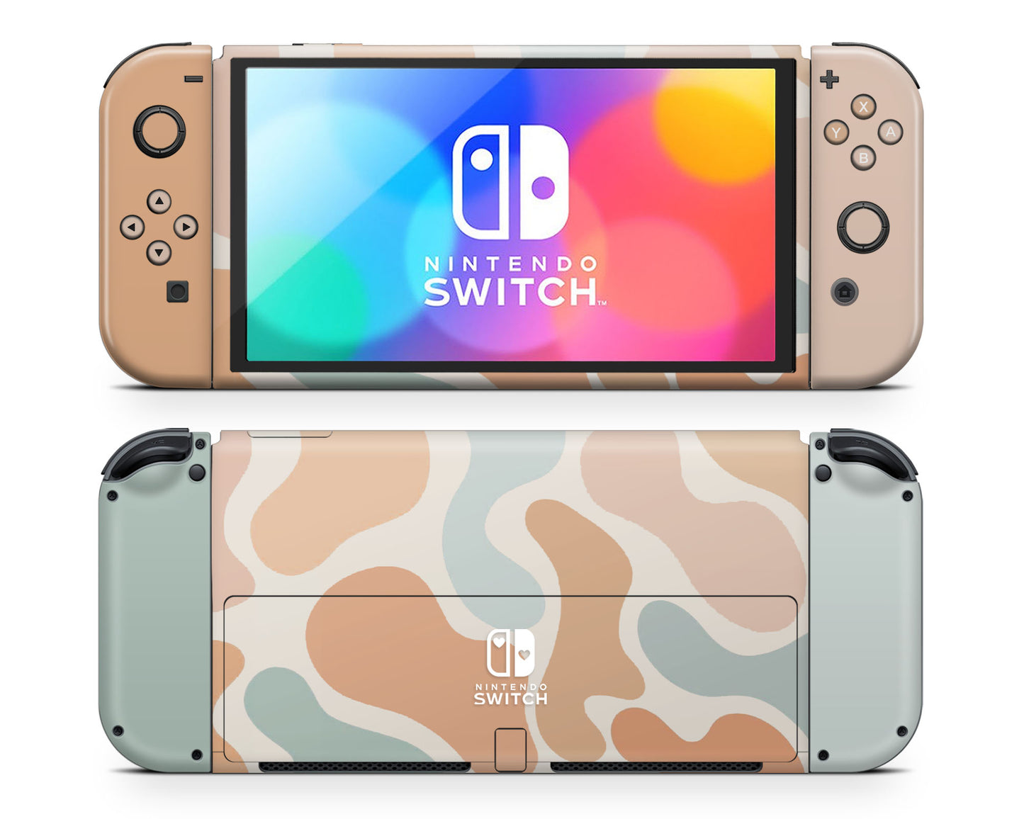 Boho Neutral Cow Print Nintendo Switch OLED Skin