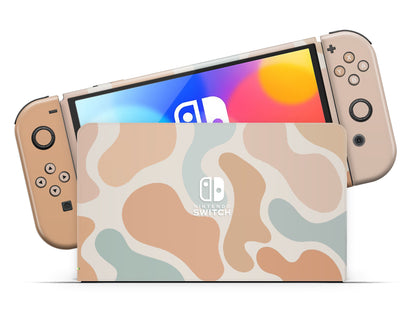 Boho Neutral Cow Print Nintendo Switch OLED Skin