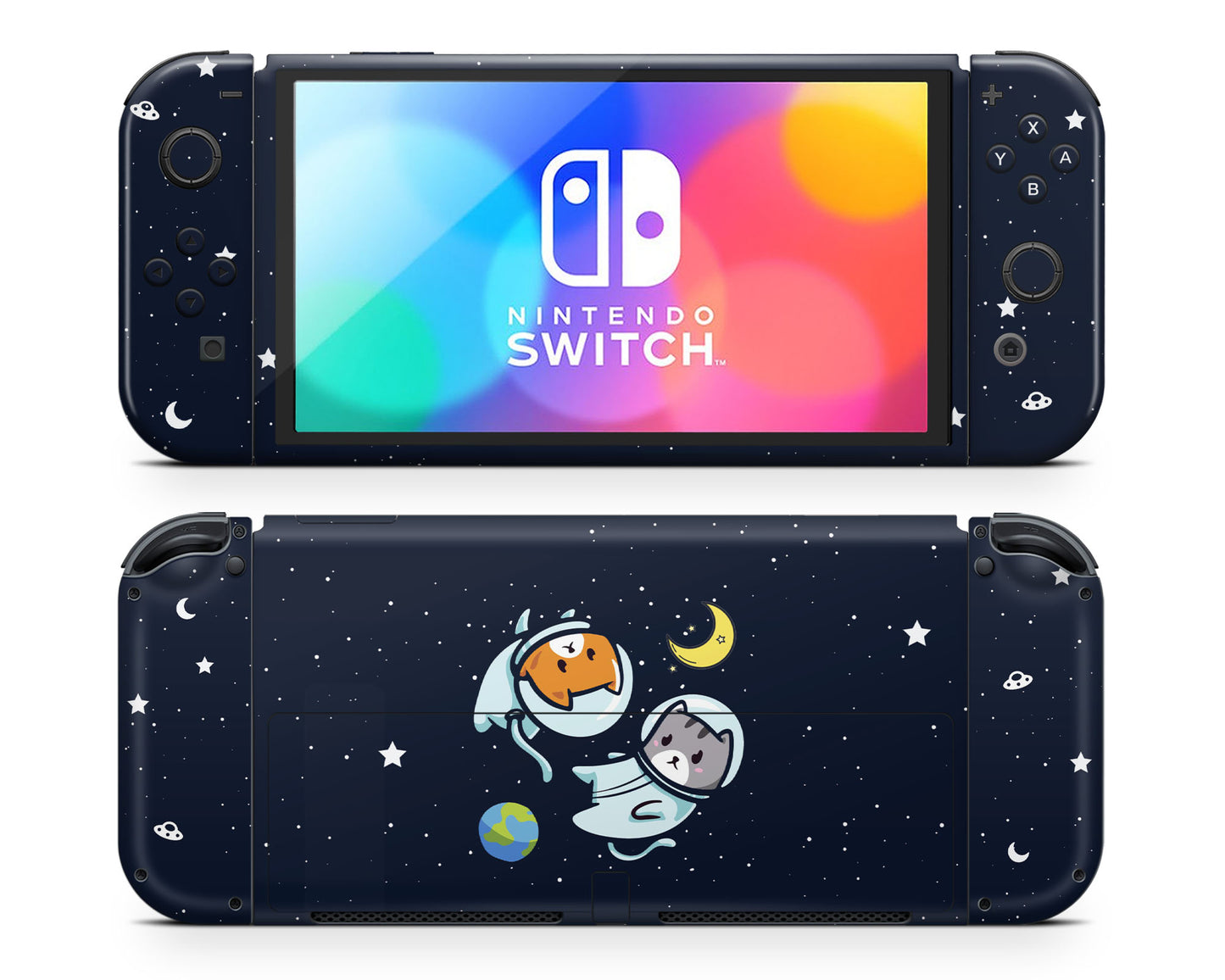 Cute Space Kitty Cat Nintendo Switch OLED Skin