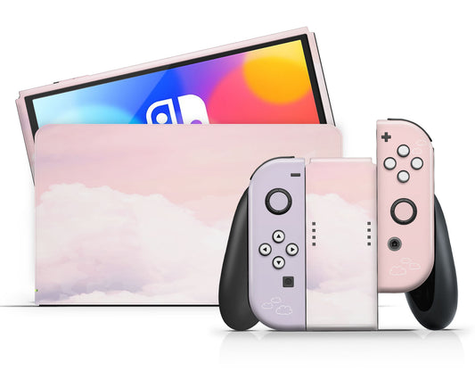 Hazy Pastel Clouds Nintendo Switch OLED Skin