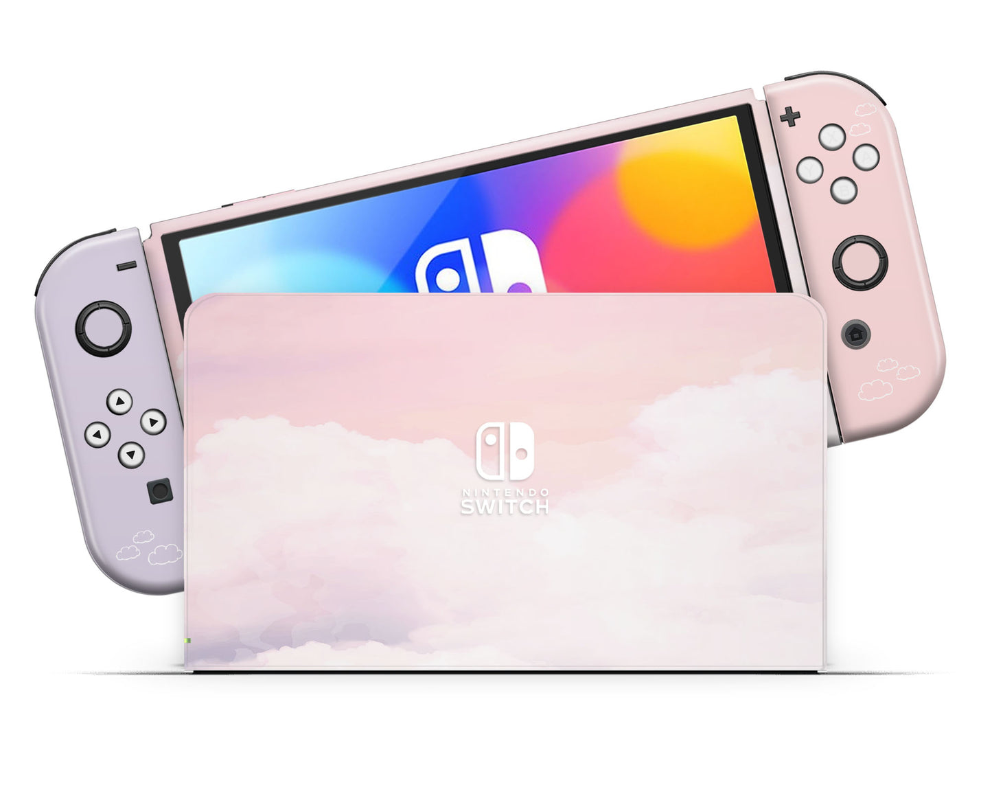 Hazy Pastel Clouds Nintendo Switch OLED Skin