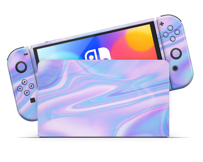 Purple Holographic Opal Iridescent Nintendo Switch OLED Skin