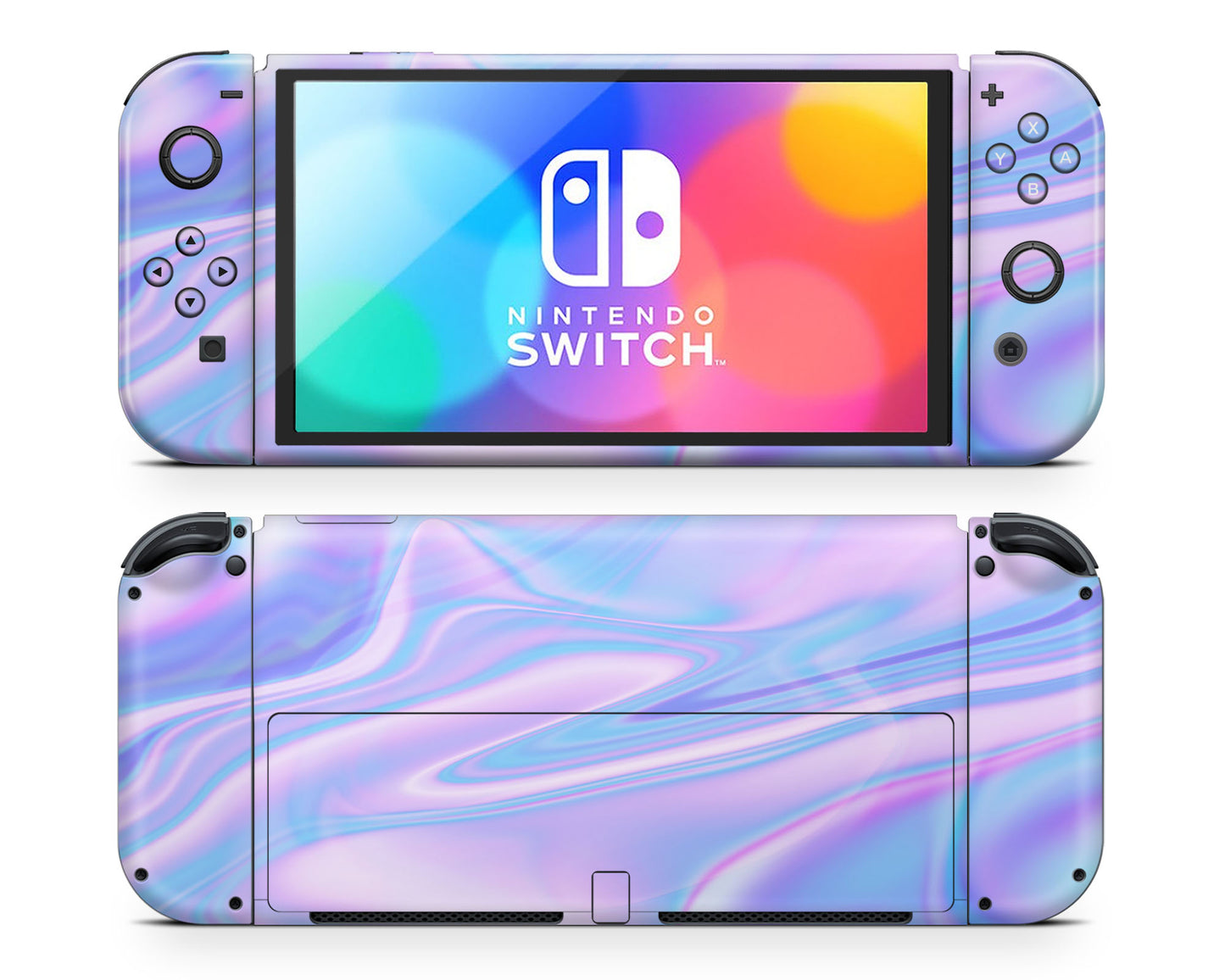 Purple Holographic Opal Iridescent Nintendo Switch OLED Skin