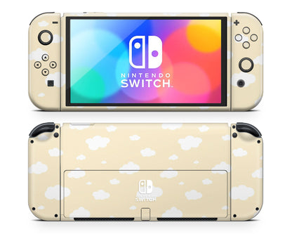 Cute Yellow Clouds Nintendo Switch OLED Skin