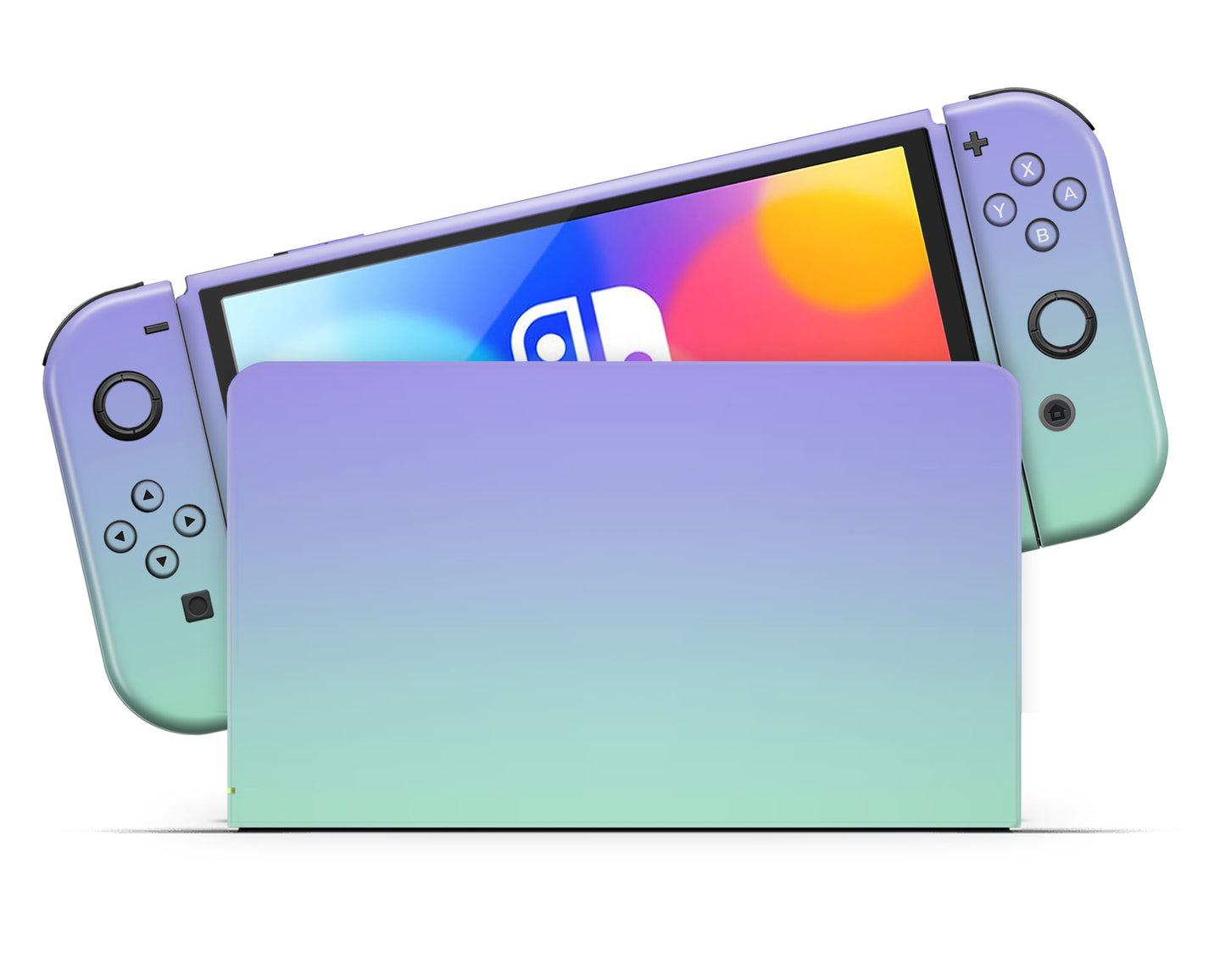 Pastel Lavender Teal Gradient Nintendo Switch OLED Skin