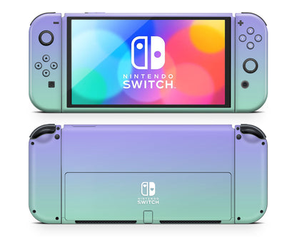 Pastel Lavender Teal Gradient Nintendo Switch OLED Skin