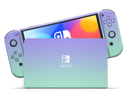 Pastel Lavender Teal Gradient Nintendo Switch OLED Skin