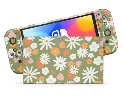 Vintage Floral Nintendo Switch OLED Skin