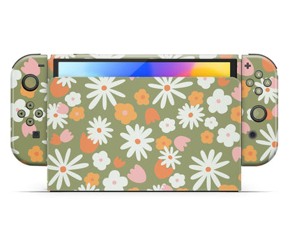 Vintage Floral Nintendo Switch OLED Skin