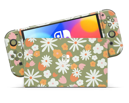 Vintage Floral Nintendo Switch OLED Skin