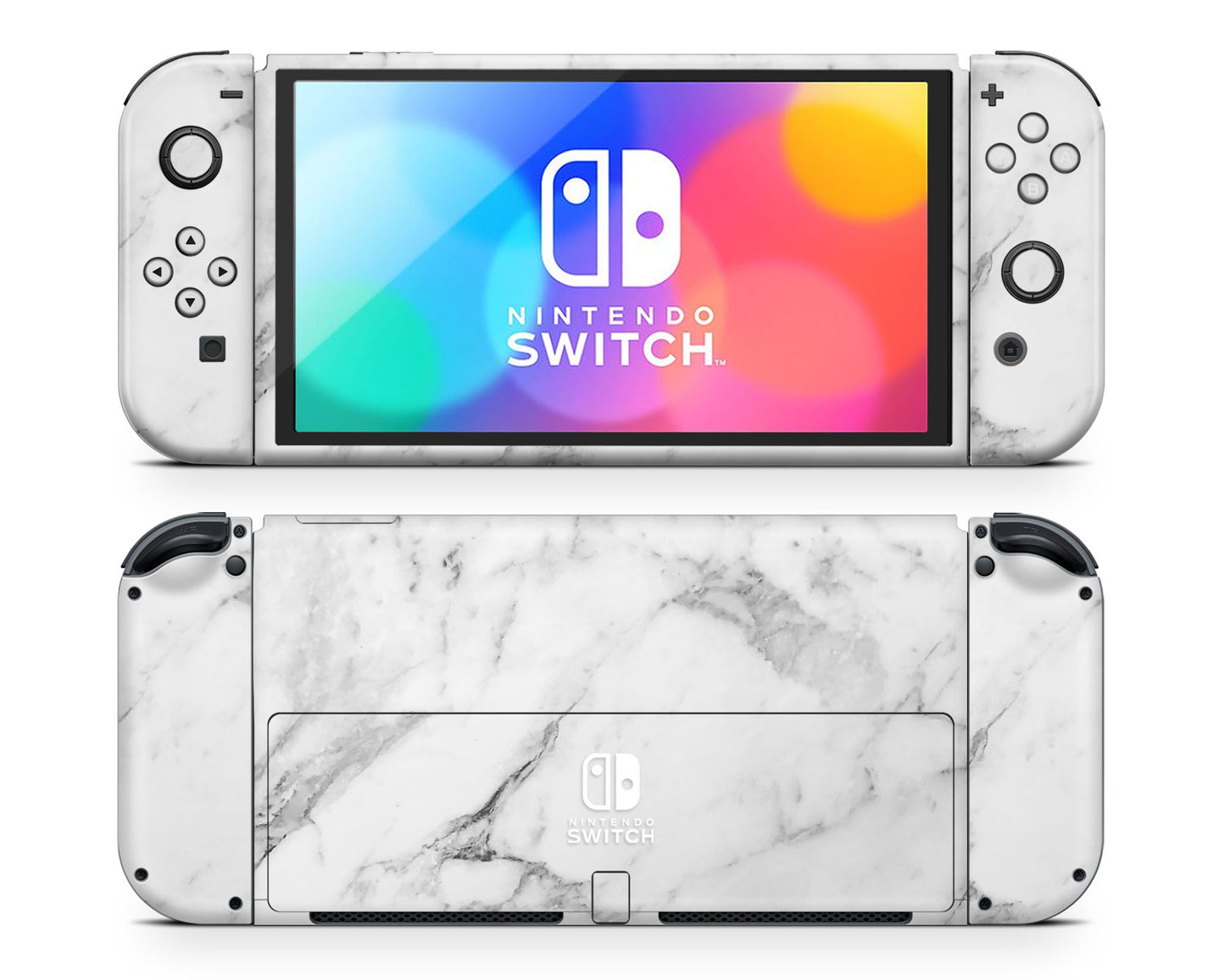 White Marble Nintendo Switch OLED Skin