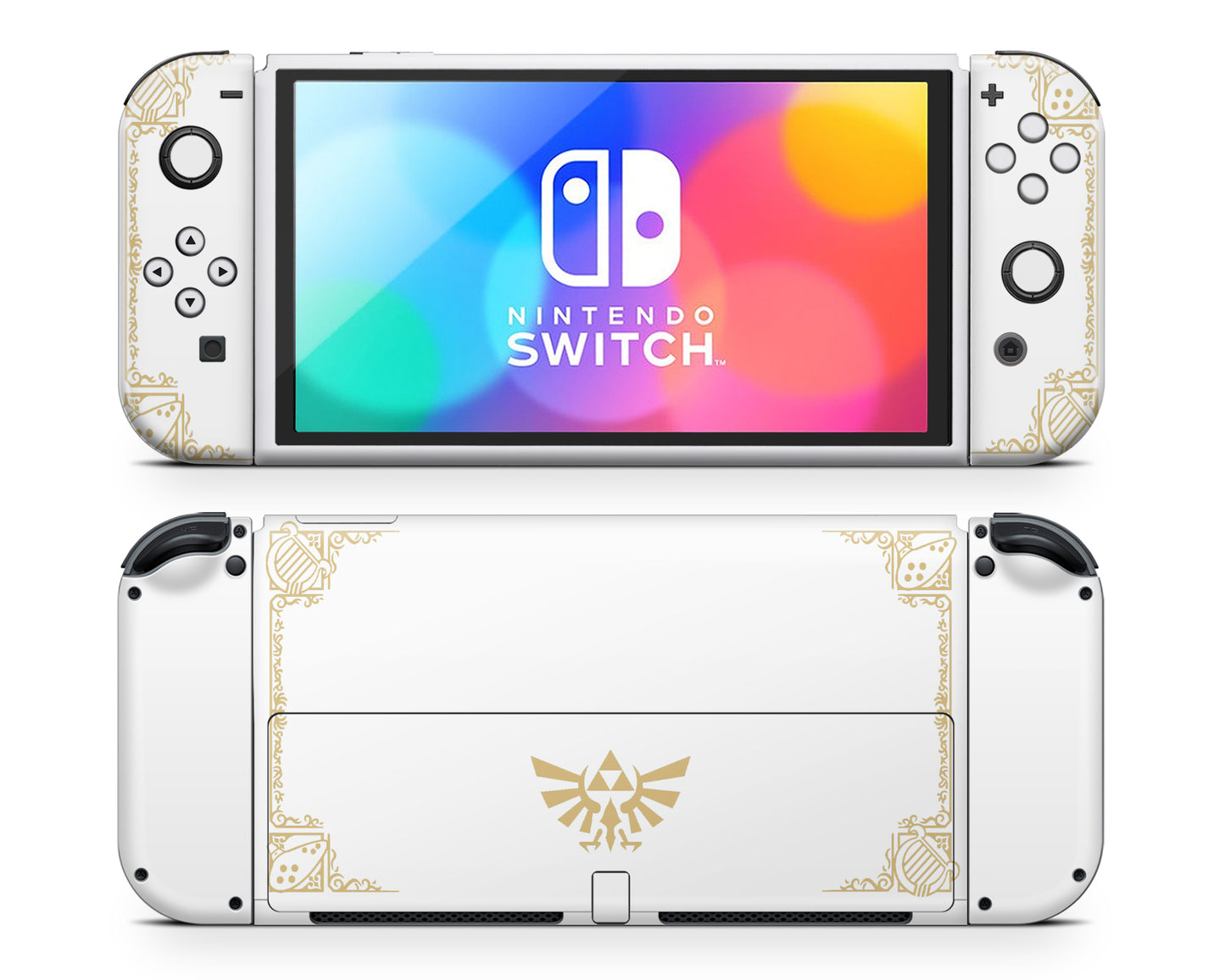 Legend of Zelda White Gold Nintendo Switch OLED Skin